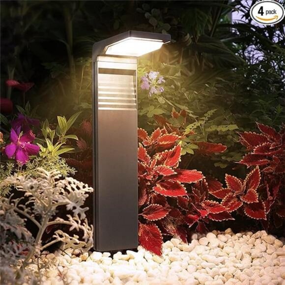 Solar Pathway Lights 4 Pack with Warm White and Cool White Mode, Modern Solar - Picture 7 of 7
